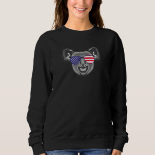 Sudadera Guay Koala Usando Bandera De Ee. Uu. Gafas De Sol