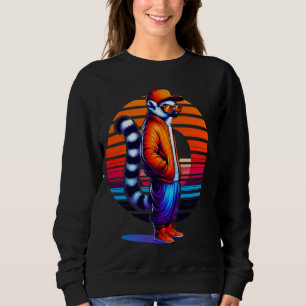 Sudadera Guay Lemur Moderno Estilo Urbano Sunset Retro Art