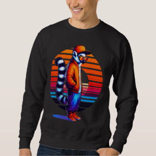 Sudadera Guay Lemur Moderno Estilo Urbano Sunset Retro Art