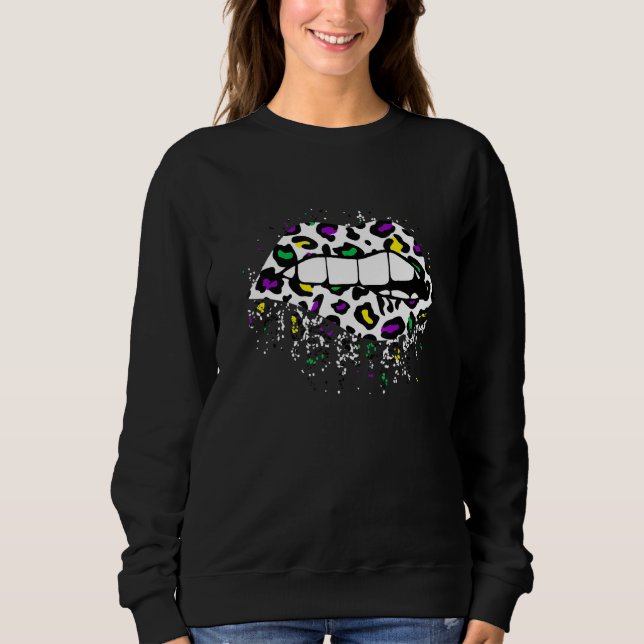 Sudadera Guay Lips Bite Kisme Leopard Imprimir Cheetah Mard (Anverso)