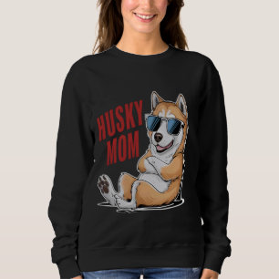 Sudadera Guay luce a la mamá Husky con gafas de sol Perro a