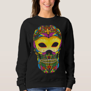 Sudadera Guay Mardi Gras Skull Jester Gorra Masked Bebidas 