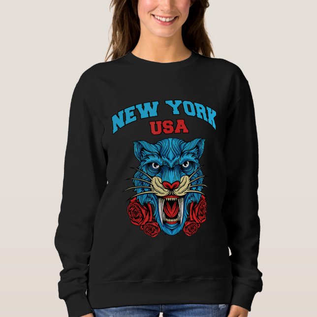Sudadera Guay Nueva York con Ilustracion Floral de tigre sa (Anverso)