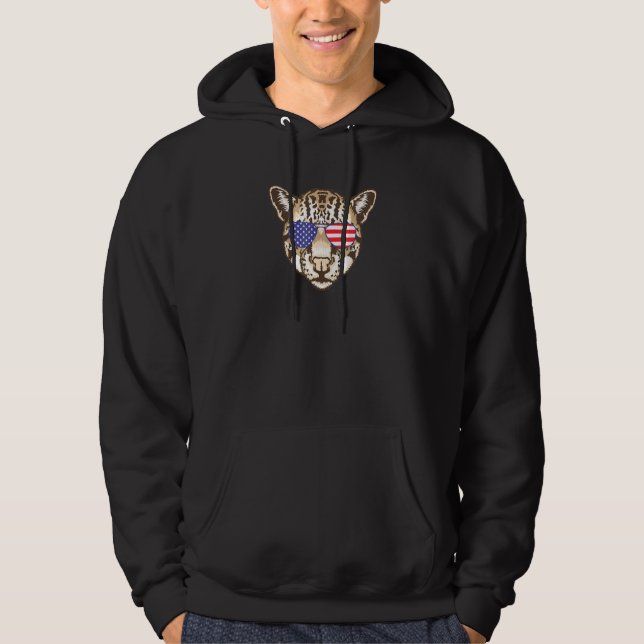Sudadera Guay Ocelot Con Bandera De Los Ee.Uu. Gafas De Sol (Anverso)