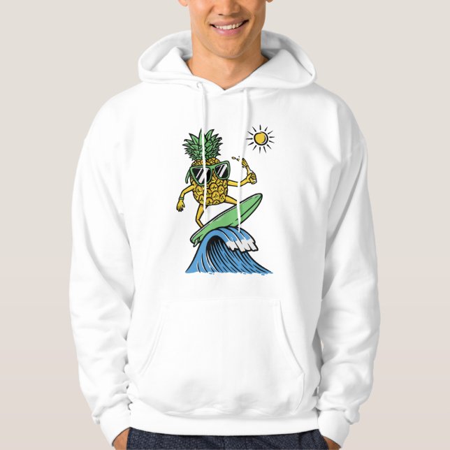 Sudadera Guay Pineapple está navegando en la playa de Sea V (Anverso)