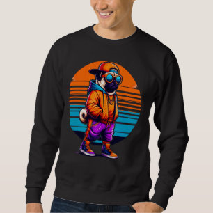 Sudadera Guay Pug Dog Estilo urbano moderno Sunset Retro Gr