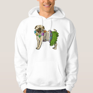 Sudadera Guay Pug Hawaiian Hula Dance Funny Dancing Mascota