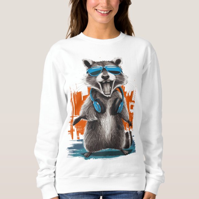 Sudadera Guay Raccoon con audífonos (Anverso)