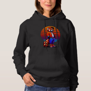 Sudadera Guay Red Panda Moderno Estilo Urbano Sunset Retro 