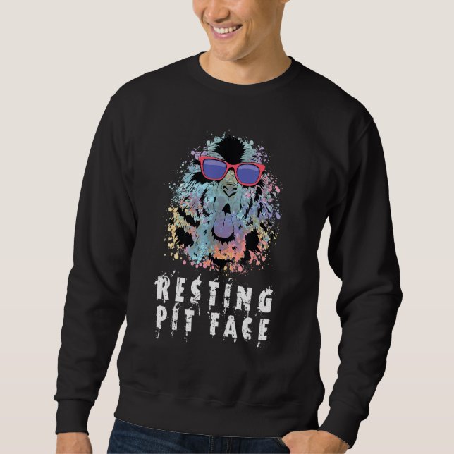 Sudadera Guay Resting Pit Face Dog Face Funny Perros Amante (Anverso)