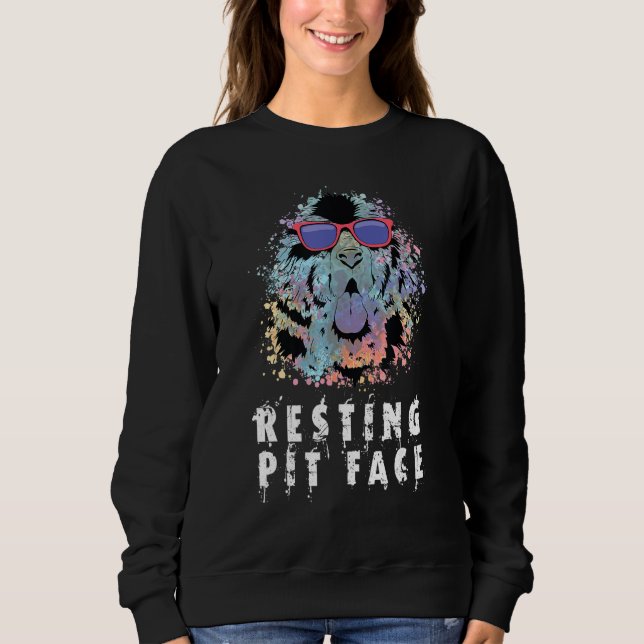 Sudadera Guay Resting Pit Face Dog Face Funny Perros Amante (Anverso)