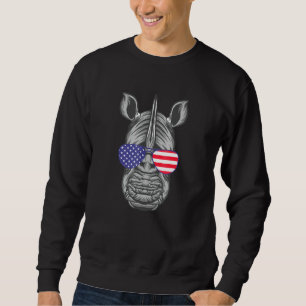 Sudadera Guay Rhinoceros Con Bandera Estadounidense Gafas D