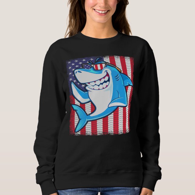 Sudadera Guay Shark American Bandera de Estados Unidos Pesc (Anverso)