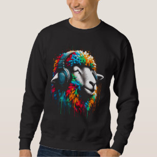 Sudadera Guay Sheep Headphone Music Navidades de arte Cumpl