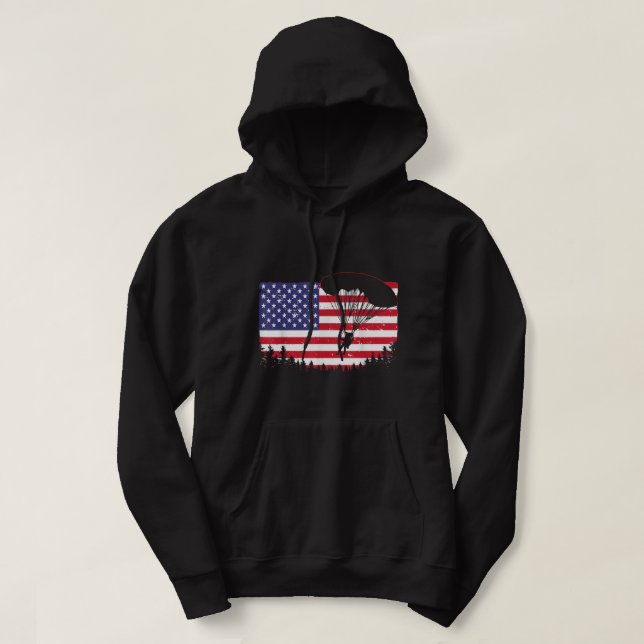 Sudadera Guay Skydiving Art Men Skydiver American Fla (Diseño del anverso)