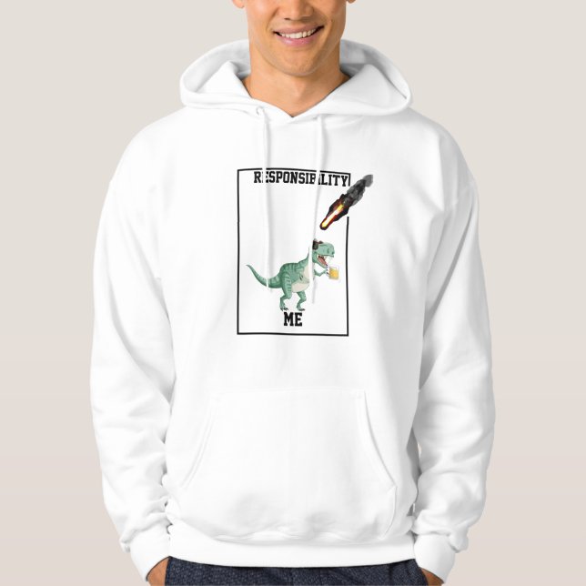 Sudadera "Guay T-Rex con gafas de sol y cerveza" (Anverso)