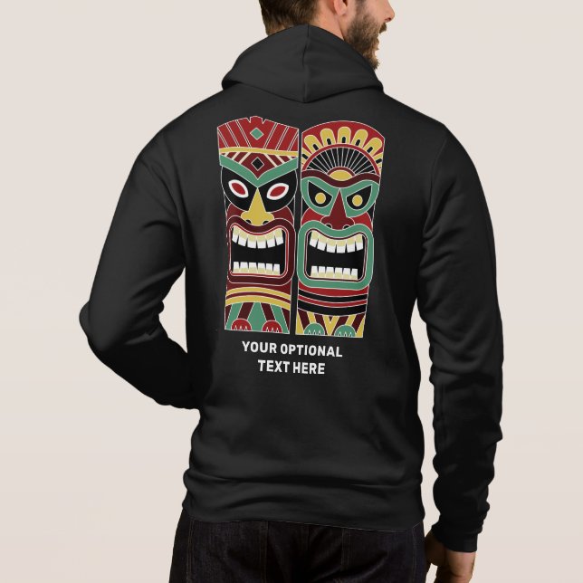 Sudadera Guay Tiki Totems nombre y texto personalizado (Reverso)