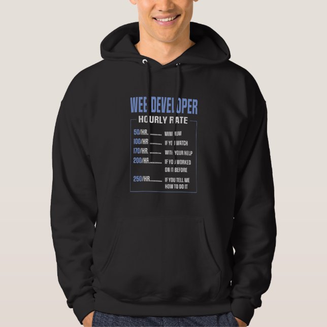 Sudadera Guay Web Hourrate Saying Web Developer (Anverso)