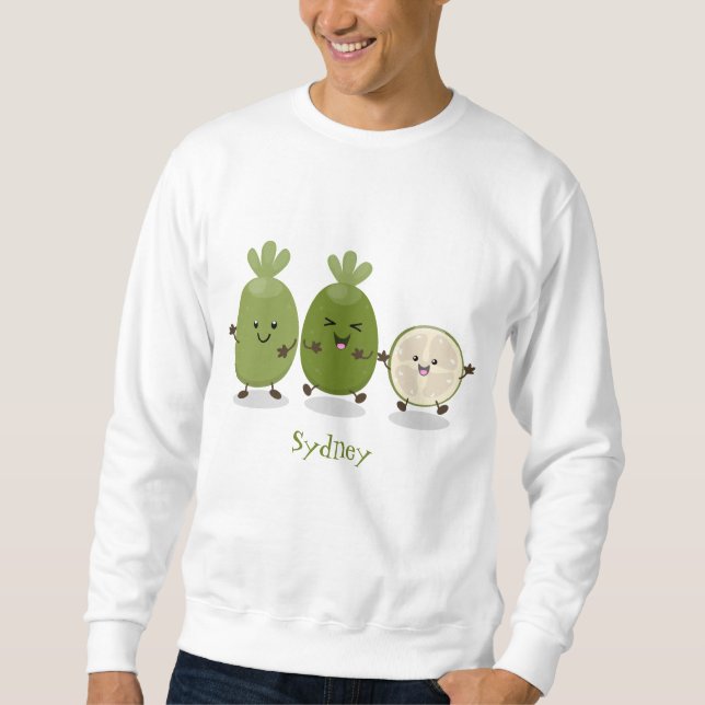 Sudadera Guayaba feijoa personalizado de piña de cuña ilust (Anverso)