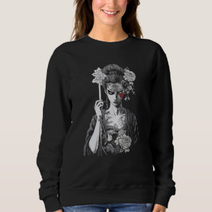 Sudadera Guerrera floral de Samurai japonesa Geisha Mujer T