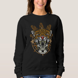 Sudadera Guerrero azteca Jaguar Death Skull Nativo Headdres