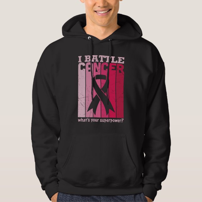 Sudadera Guerrero de apoyo a sobreviviente de cáncer de cin (Anverso)