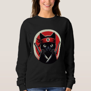 Sudadera Guerrero de gato samurái Katana Arte ninja japonés