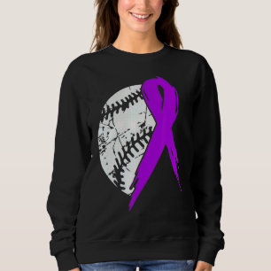 Sudadera Guerrero de la cinta morada de béisbol Alzheimers 