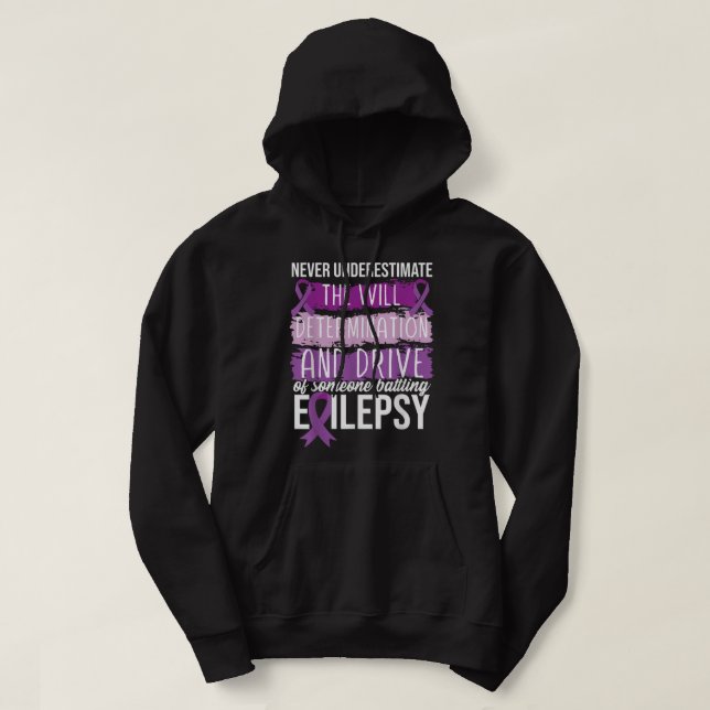 Sudadera Guerrero de la Epilepsia de la Cinta Púrpura (Diseño del anverso)