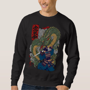 Sudadera Guerrero de Samurai Enfrenta Fierce Dragon Arte Ja