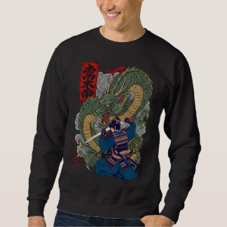 Sudadera Guerrero de Samurai Enfrenta Fierce Dragon Arte Ja