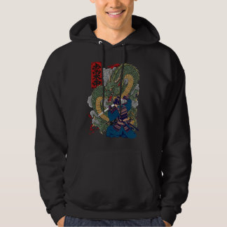 Sudadera Guerrero de Samurai Enfrenta Fierce Dragon Arte Ja