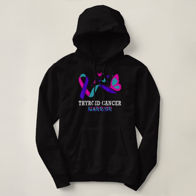 Sudadera Guerrero del cáncer tiroideo sobreviviente de mari (Diseño del anverso)