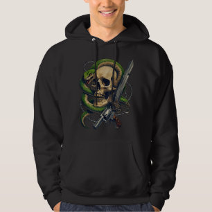 Sudadera Guerrero del cráneo y la serpiente - pistolero gót