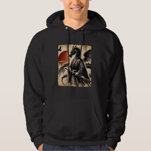 Sudadera Guerrero Dragón Samurái Arte Japonés Gráfico Ukiyo