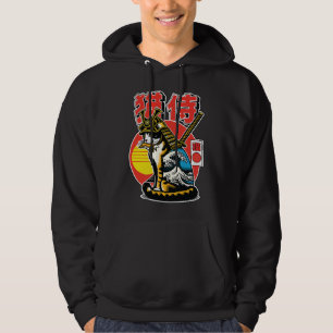 Sudadera Guerrero Gato Samurái – Tatuaje Audaz de Ola Japon