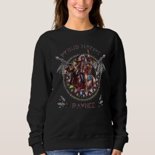 Sudadera Guerrero indio americano Pawnee montando a caballo