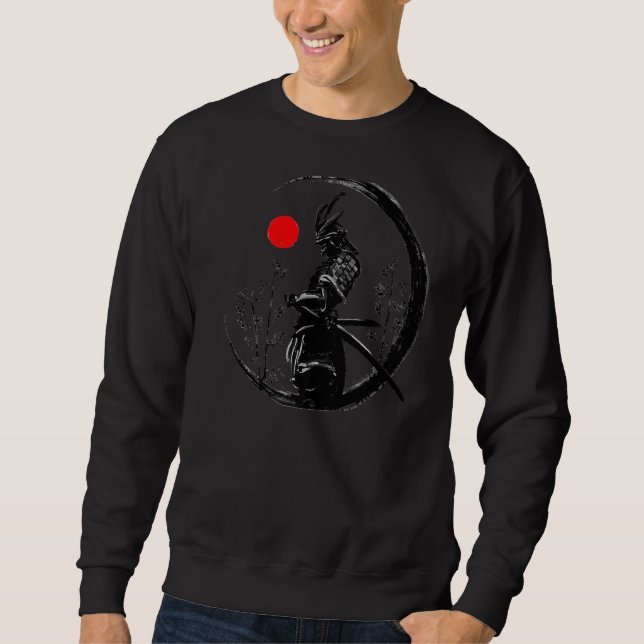 Sudadera Guerrero Japonés En Un Círculo De Tinta Que Samura (Anverso)