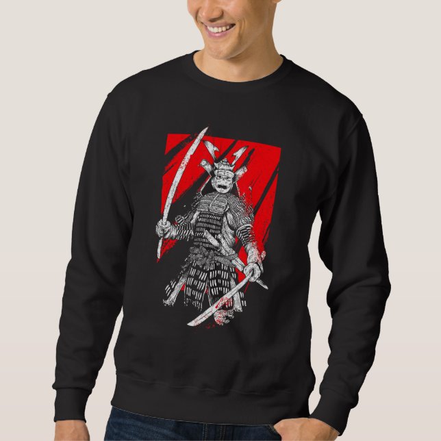Sudadera Guerrero retro samurai espada Ninja japonés (Anverso)