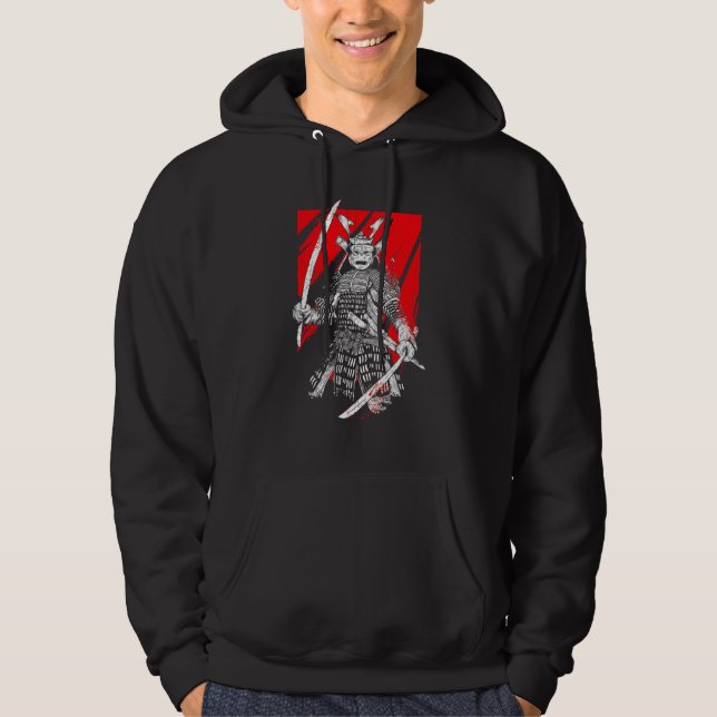 Sudadera Guerrero retro samurai espada Ninja japonés (Anverso)