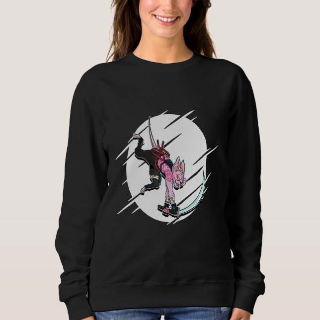 Sudadera Guerrero Samurái Gato Sphynx (Anverso)