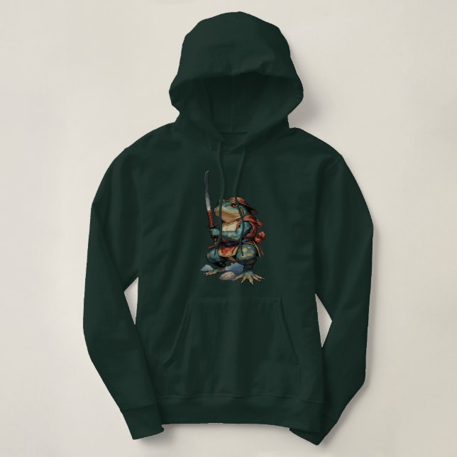 Sudadera Guerrero Samurái Rana con Katana (Diseño del anverso)
