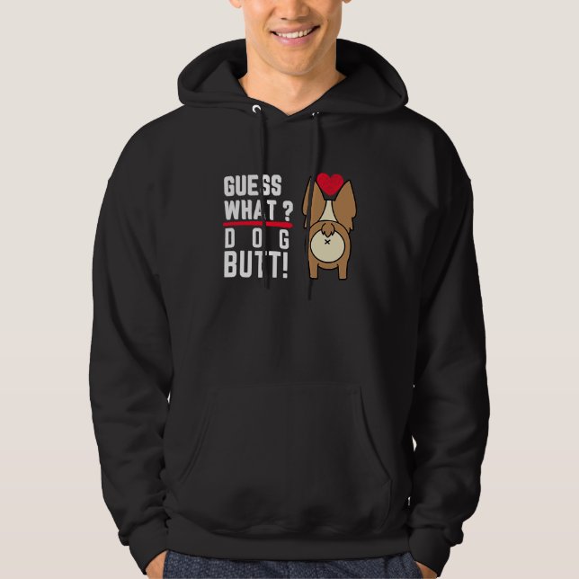 Sudadera Guess What Dog Butt Black Fun and Humour (Anverso)