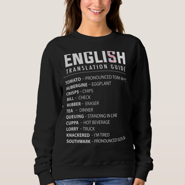 Sudadera Guía De Traducción De Jerga En Inglés Para Los Exp (Anverso)