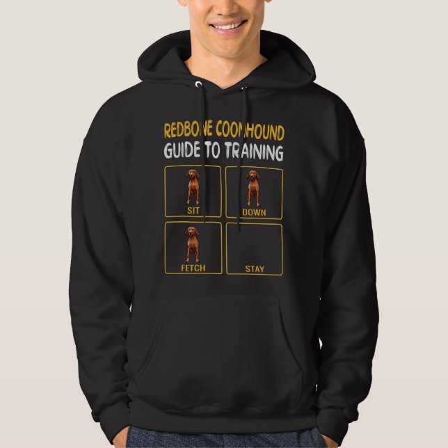 Sudadera Guía divertida para entrenar a un perro Redbone Co (Anverso)