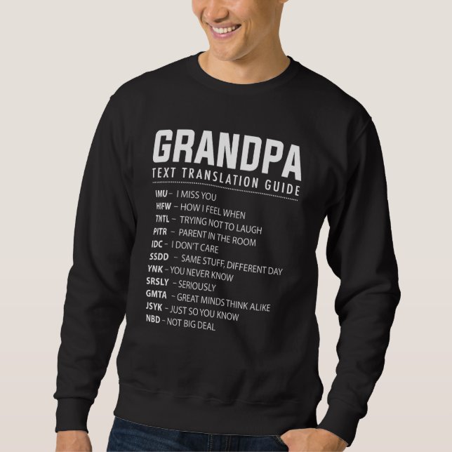 Sudadera Guid de traducción de jerga de texto de abuelo div (Anverso)