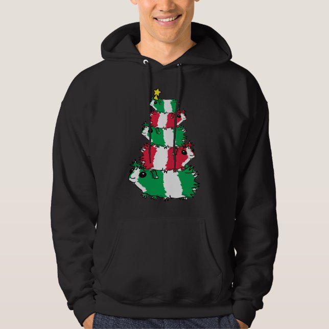 Sudadera Guinea Cerdo árbol de navidad gracioso lindo carro (Anverso)