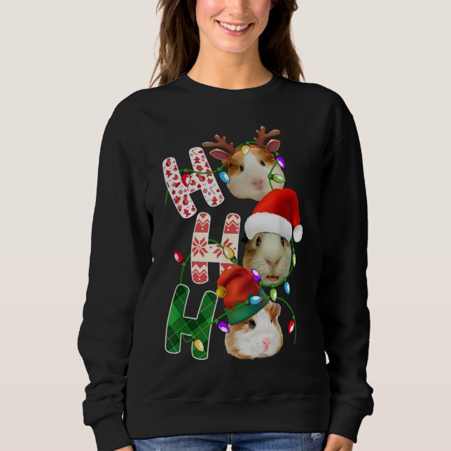 Sudadera Guinea Pig Santa Ho Ho Ho Navidades divertidos Xma (Anverso)