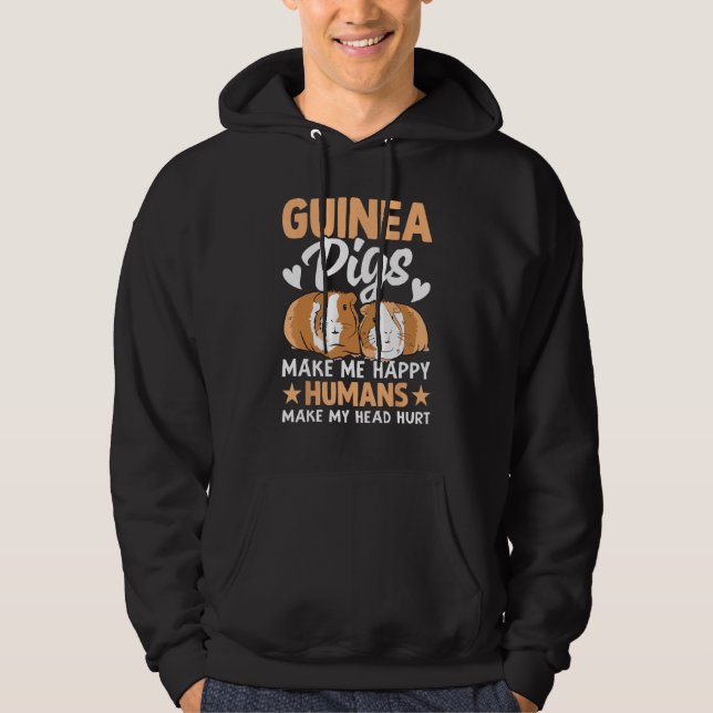 Sudadera Guinea Pigs Make Me Happy Humans Make My Head Hurt (Anverso)