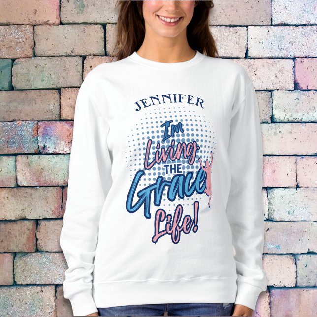 Sudadera Guión azul moderno Grace Life Las mujeres personal (Subido por el creador)